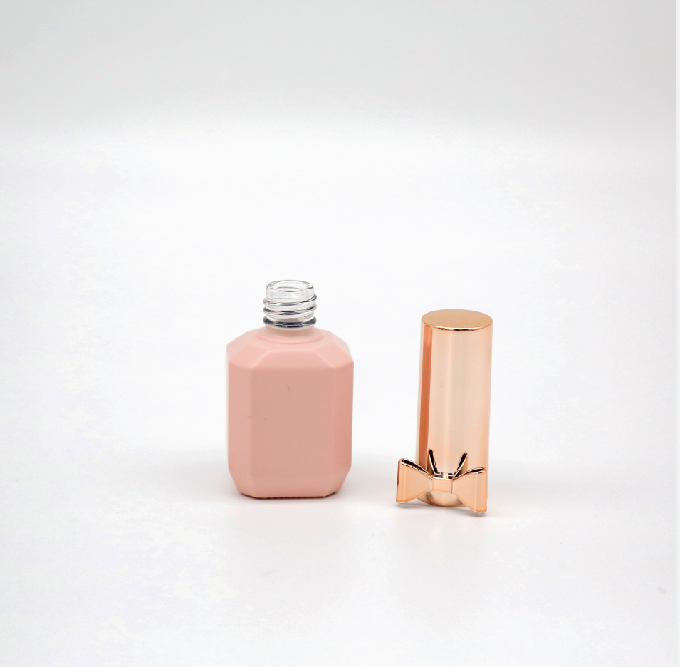 In Stock Free Sample pink glass Nail Polish Bottle Shape 11ml