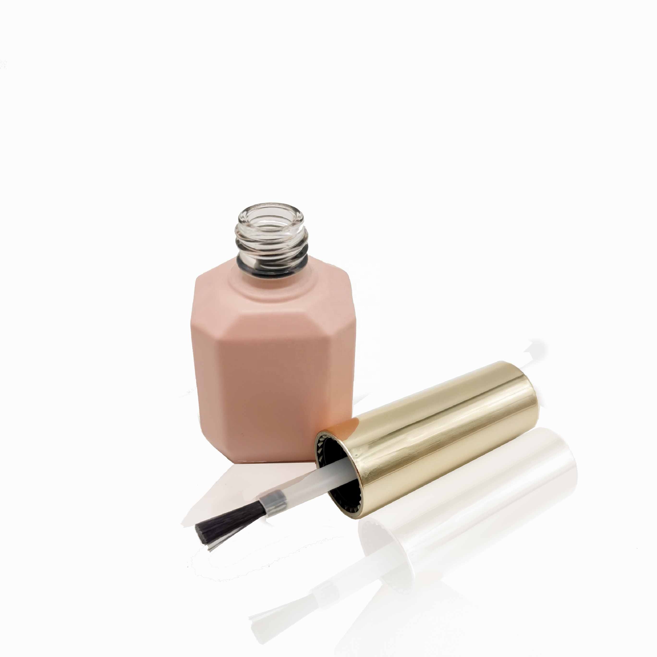 In Stock Free Sample pink glass Nail Polish Bottle Shape 11ml