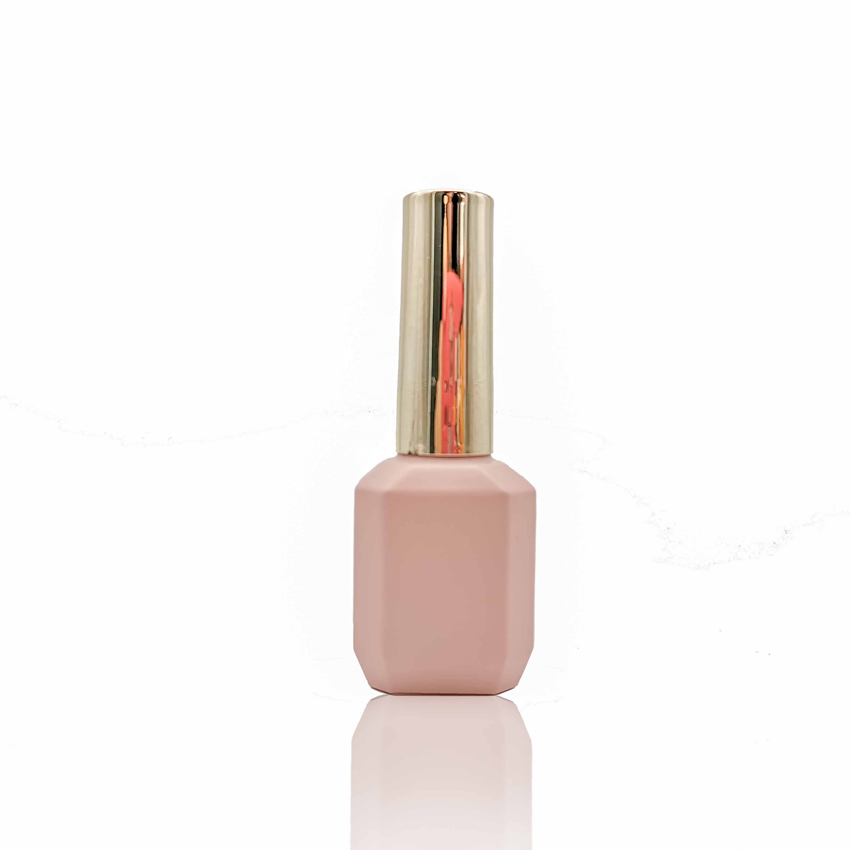 In Stock Free Sample pink glass Nail Polish Bottle Shape 11ml
