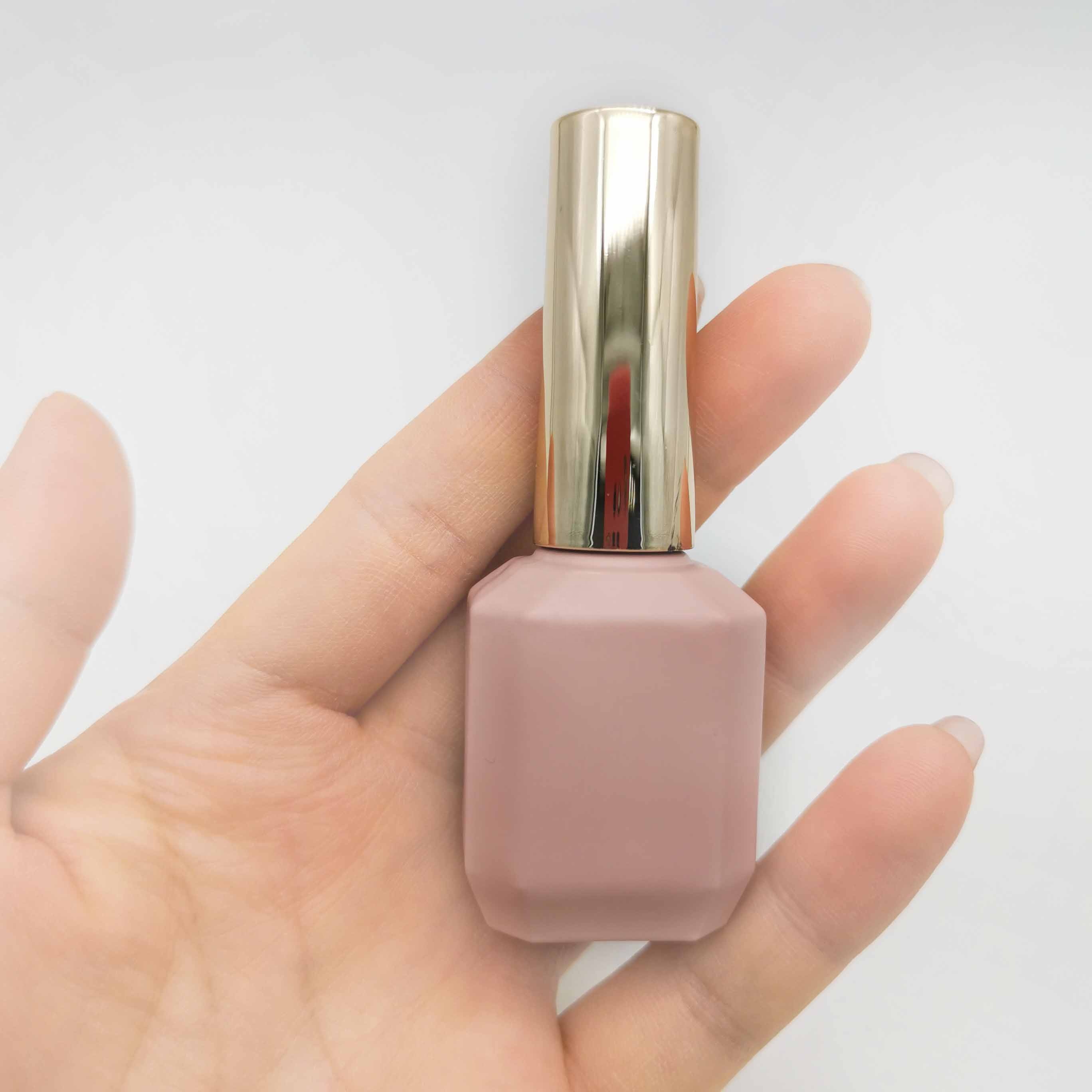 In Stock Free Sample pink glass Nail Polish Bottle Shape 11ml