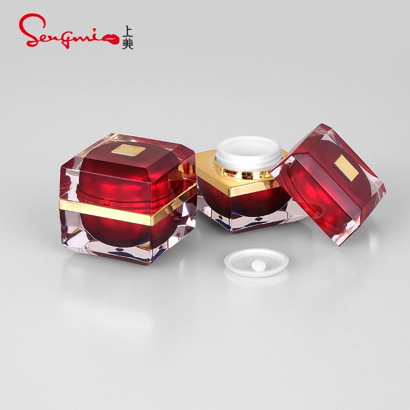 In Stock High End Cosmetic Packaging 10g Empty Luxury Cream Container Acrylic Cosmetic Jar