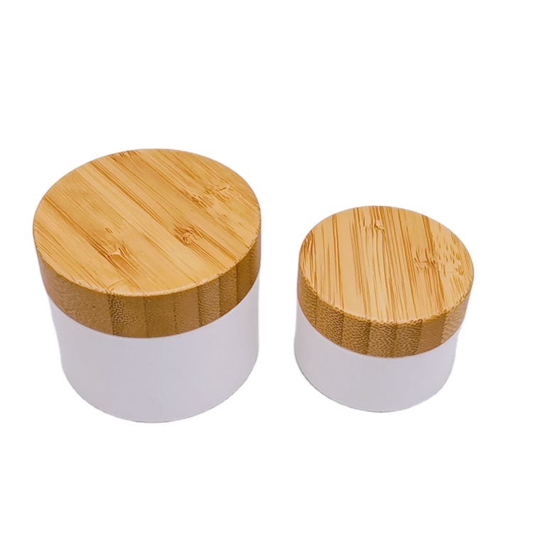 In Stock Low MOQ Round Shaped Bamboo Cosmetic Cream Jar Container