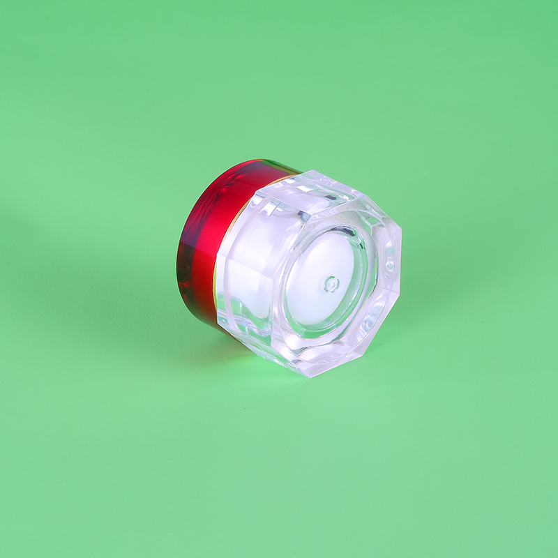 In Stock Luxury Rose 30g Clear Cosmetic Packaging Acrylic Cream Jar with Red Rose Lid