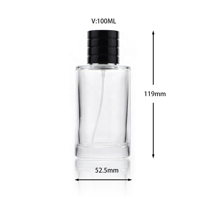 In Stock Luxury Round Clear Glass Perfume Spray Bottle 100ml