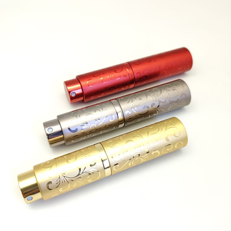 In Stock Mini Travel Perfume Atomizer Empty 10 ml 15ml Reusable Printed Aluminum Perfume Bottles
