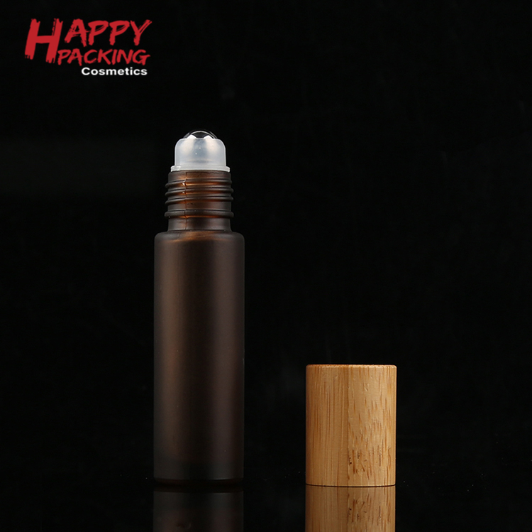 In Stock ! Natural Bamboo Cap Travel 10 Ml Glass Roller On Bottle For Essential Oil