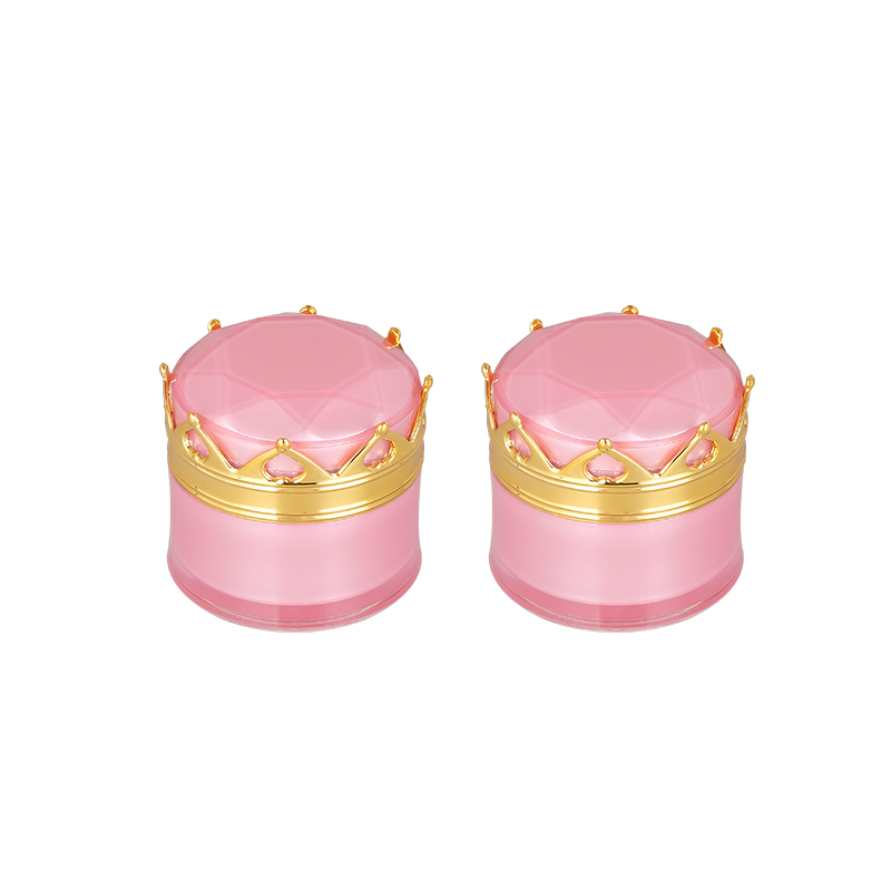 In Stock Skincare Plastic Container Cosmetic Packaging Luxury 50g Gold Empty Acrylic Cream Jar with Crown Shaped Lid