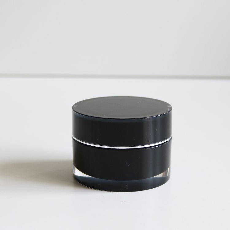 In Stock! Wholesale Luxury 5ml Black Acrylic Cream Packaging Jars Double Wall Ready To Ship!