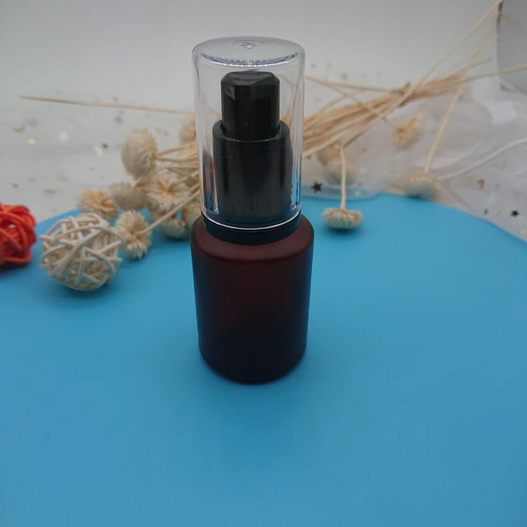 In Stock facial cream 15ml 30ml sloping shoulder lotion pump glass bottle