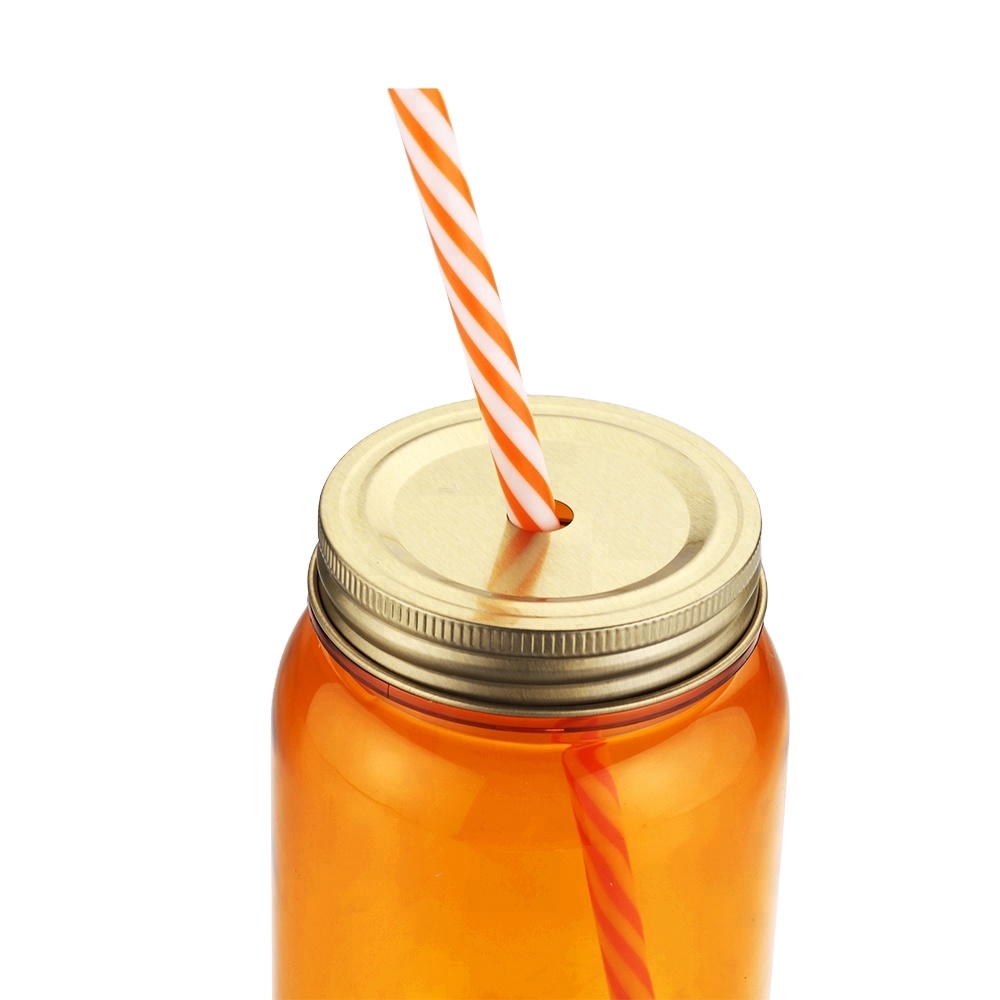 In Stock factory cold drink using 26oz single wall acrylic plastic mason jar with plastic lid