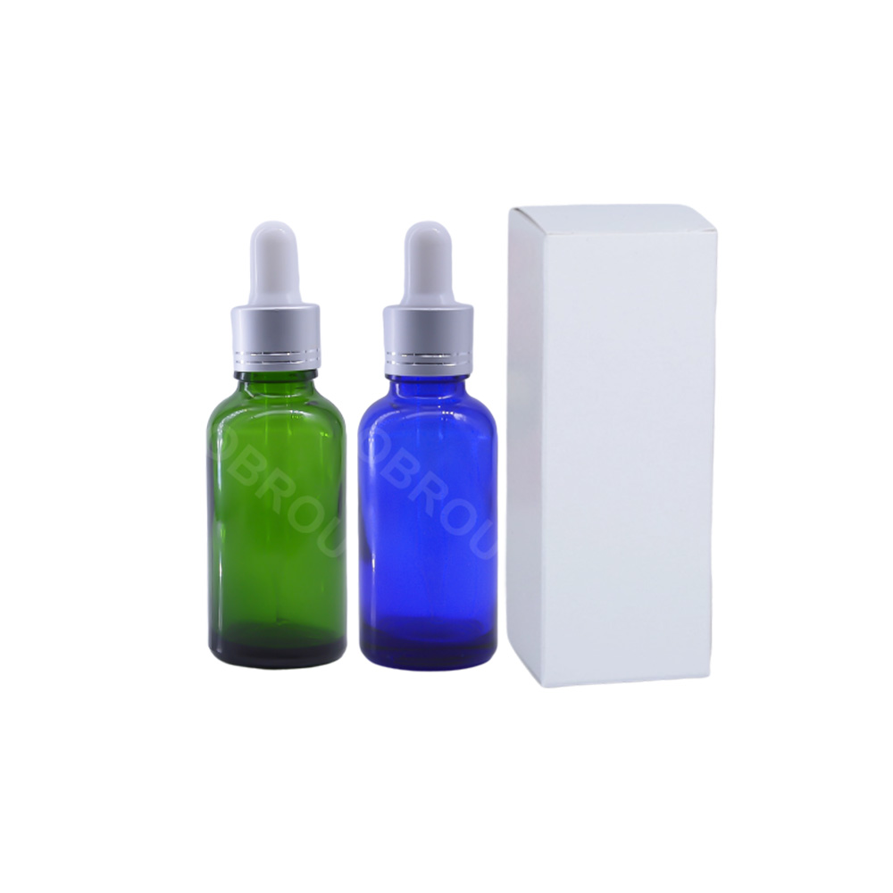 In Stock, green amber blue clear 30ML glass dropper bottle with box cosmetic perfume essential oil bottles