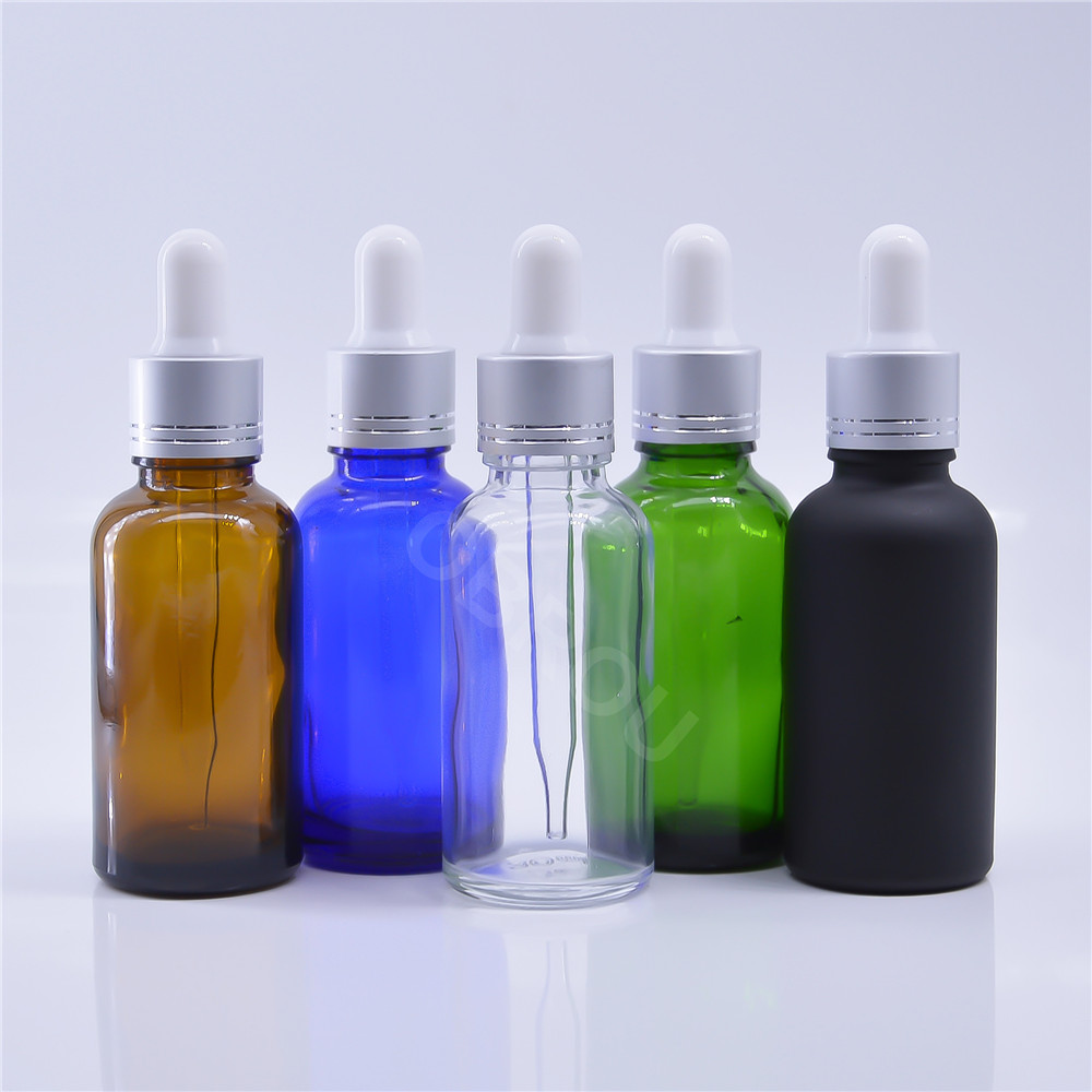 In Stock, green amber blue clear 30ML glass dropper bottle with box cosmetic perfume essential oil bottles