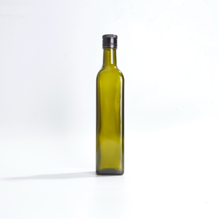 In Stocked 500ml Dark Green Brown Round Square Marasca Olive Oil Glass Bottles