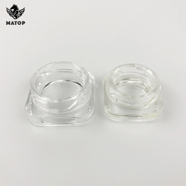 In stock 1 3 5 7 gram weed extracts wax oil small glass square jars
