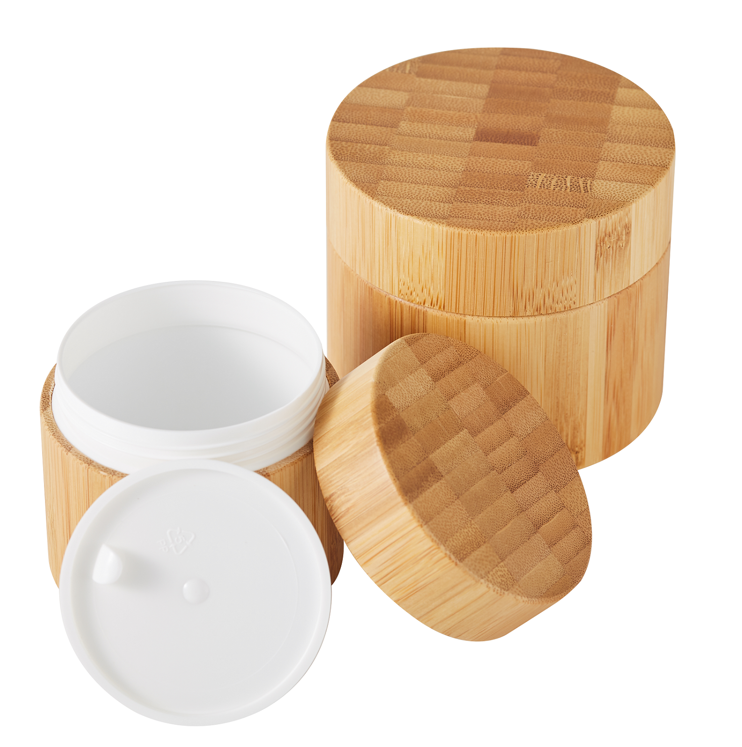 In stock 100g eco-friendly inner PP cream bamboo cosmetic jar