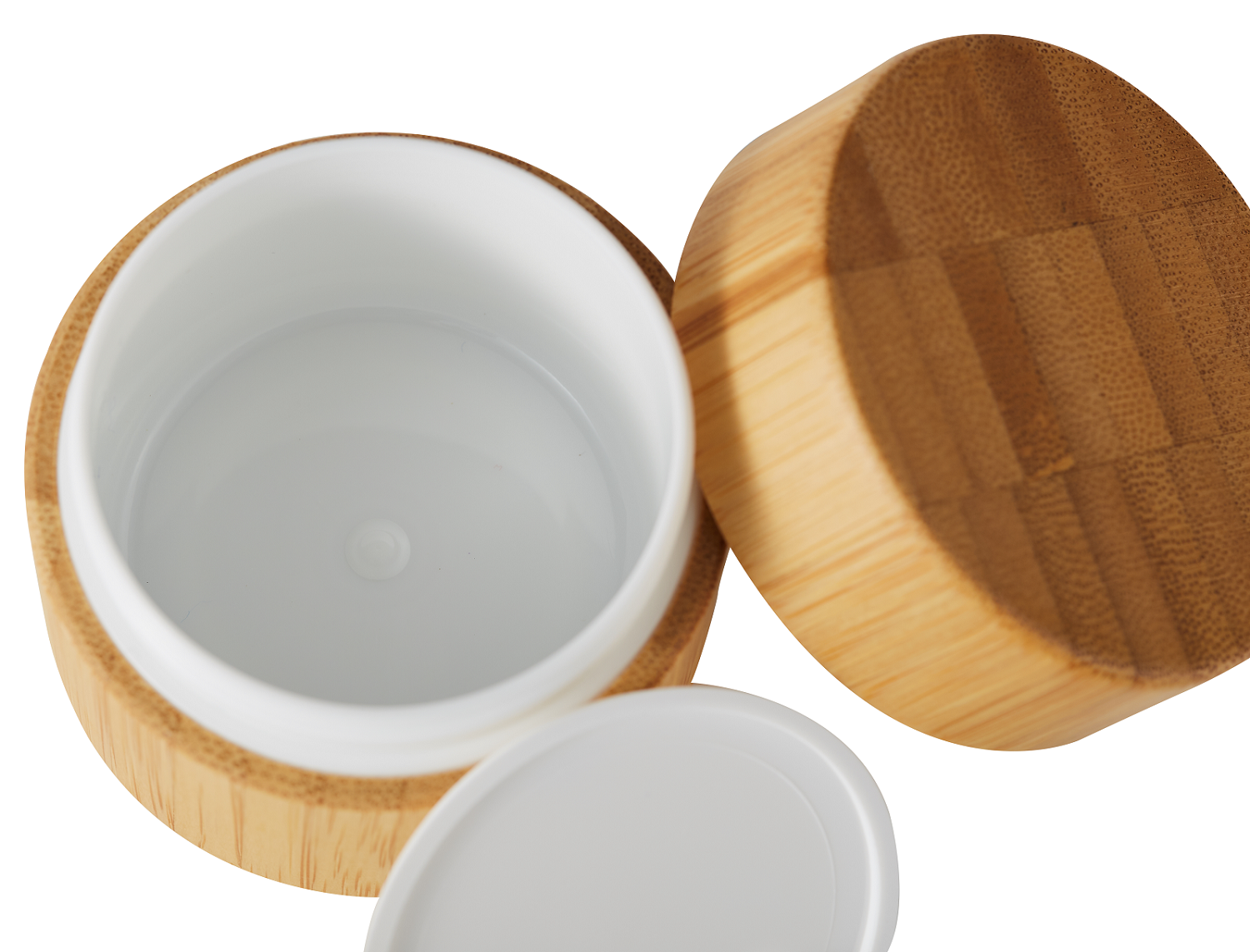 In stock 100g eco-friendly inner PP cream bamboo cosmetic jar