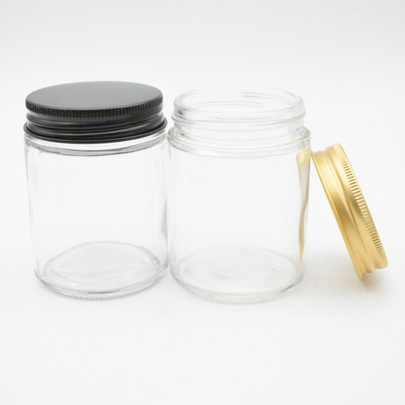 In stock 100ml clear round food storage honey jam glass jars glass candle jars