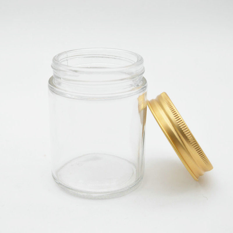 In stock 100ml clear round food storage honey jam glass jars glass candle jars