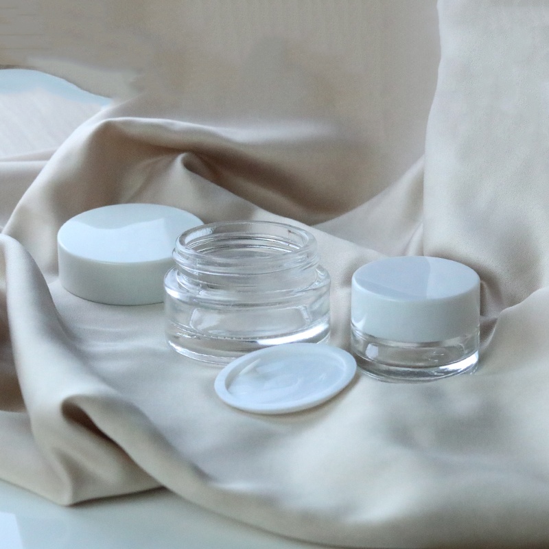 In stock 10g mini jar glas 10 ml clear lip balm glass container (GJM08)