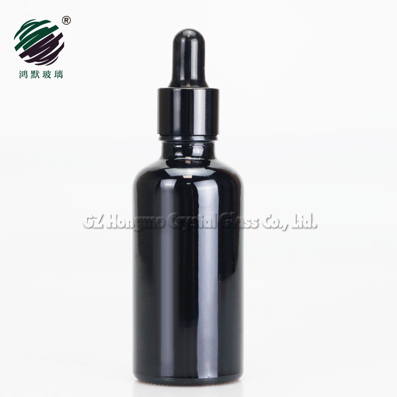 In stock 10ml 15ml 20ml 30ml 50ml 100ml black dark violet essential oil serum glass dropper bottle for cosmetic packaging