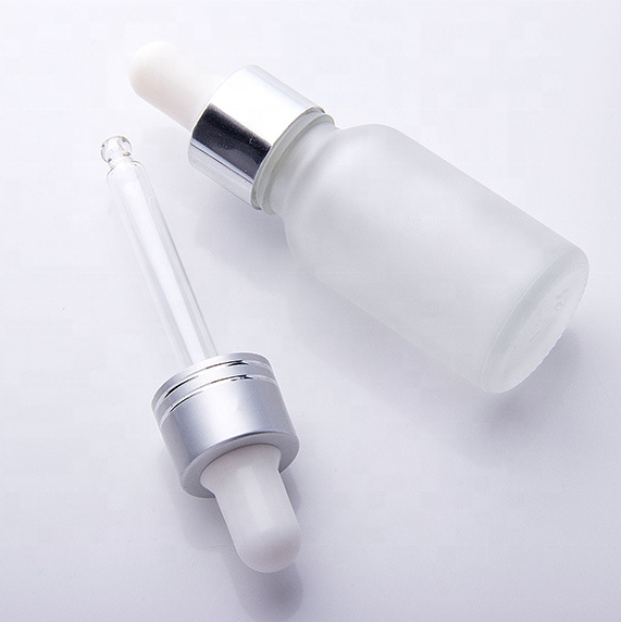 In stock !10ml 15ml 30ml Clear Matte Empty Glass Dropper Bottle Clear Frosted Essential Oil Bottle