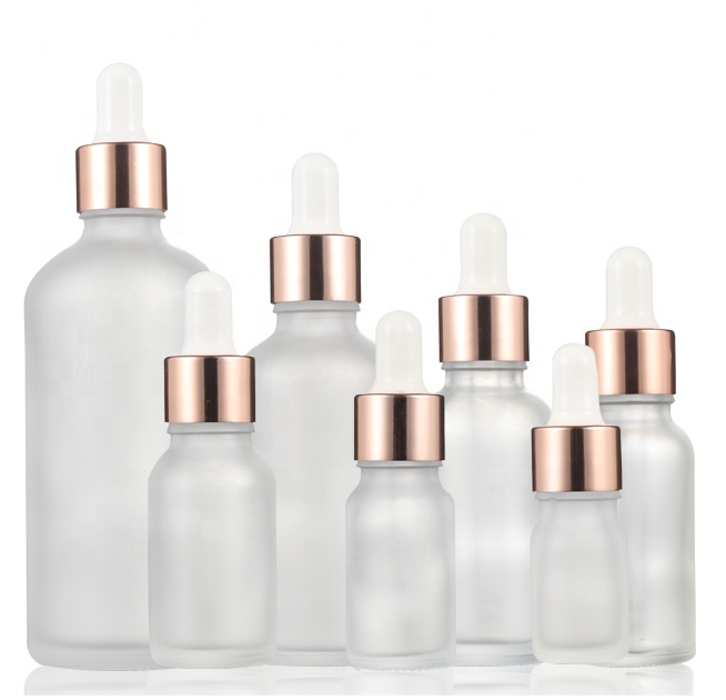 In stock !10ml 15ml 30ml Clear Matte Empty Glass Dropper Bottle Clear Frosted Essential Oil Bottle