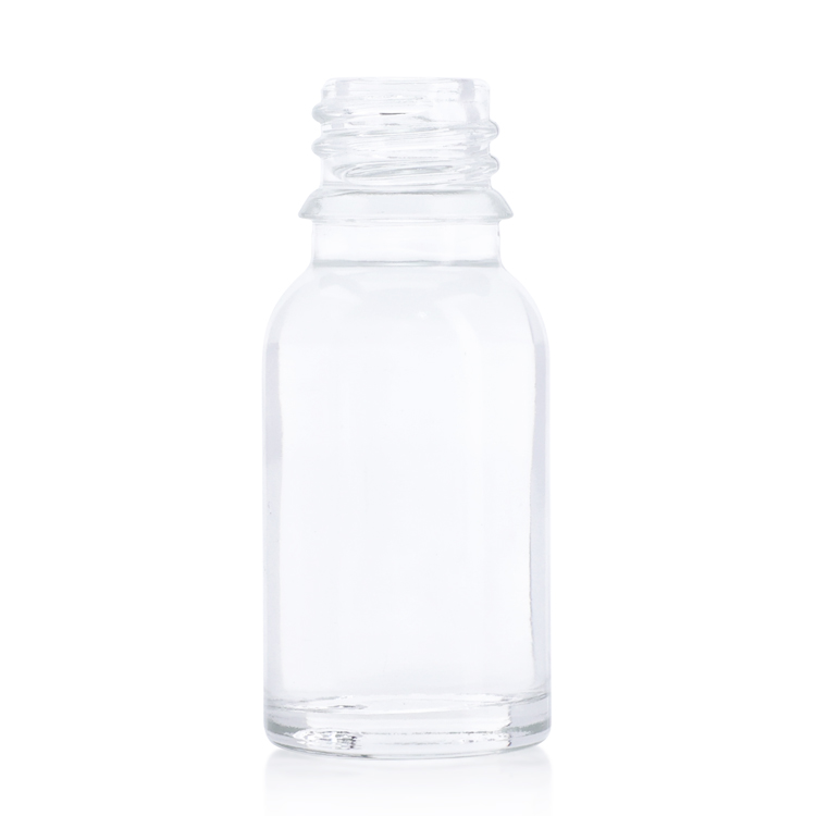 In stock 12ml clear glass sample bottle empty round essential oil bottle for personal care