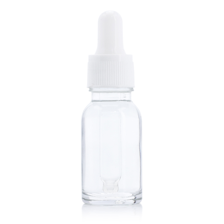 In stock 12ml clear glass sample bottle empty round essential oil bottle for personal care