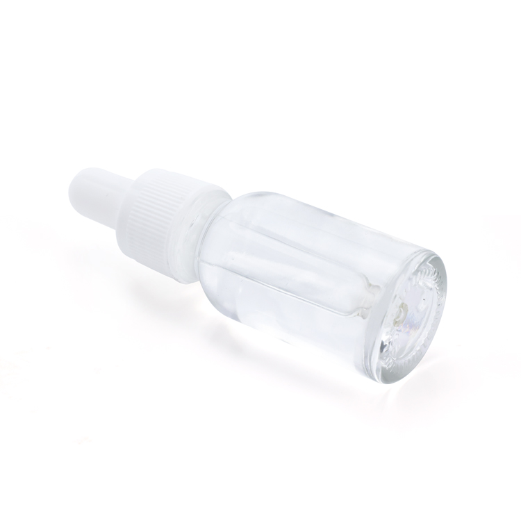 In stock 12ml clear glass sample bottle empty round essential oil bottle for personal care