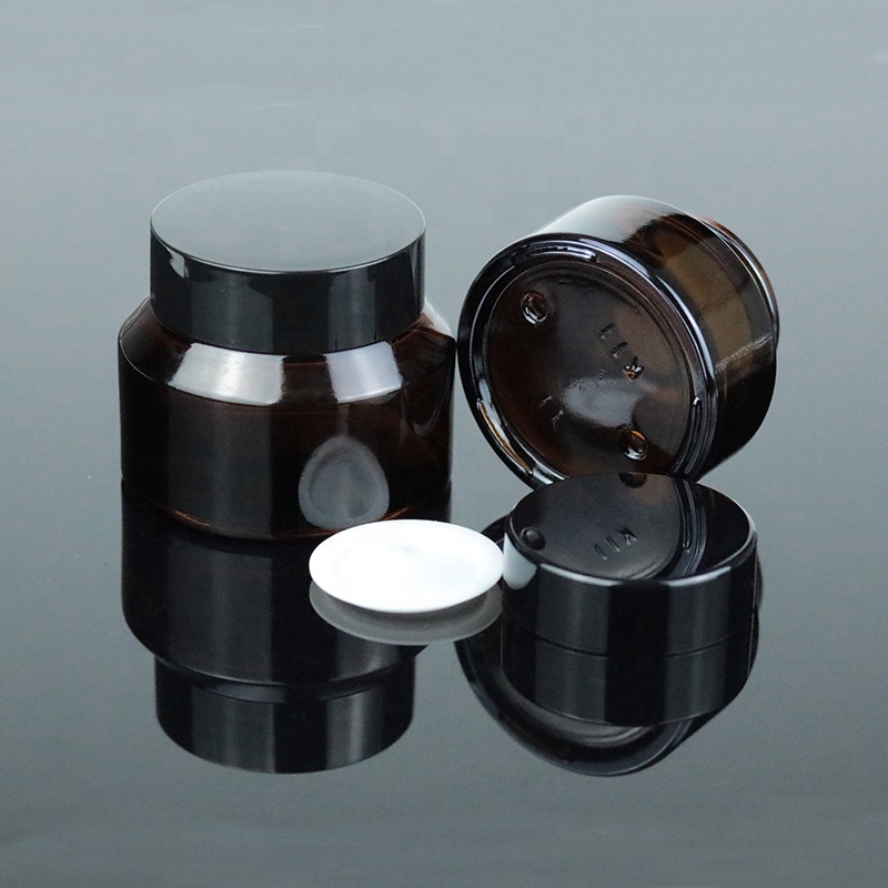In stock 15ml 30ml 50ml 1oz 0.7oz Dark Amber Serum Container Slant shoulder Eye Cream Glass Jar (GJM44)