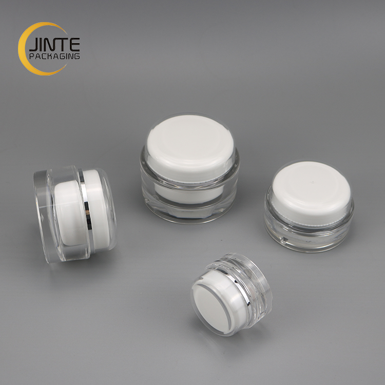 In stock 15ml 30ml Special shape thick wall acrylic clear jar with clear lids for skin care products