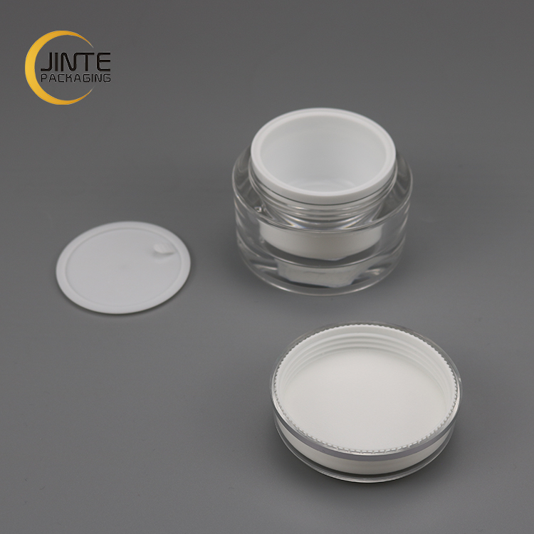 In stock 15ml 30ml Special shape thick wall acrylic clear jar with clear lids for skin care products
