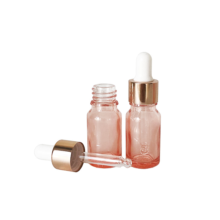 In stock!1oz 2oz Pink rose cosmetics glass dropper bottles essential oil bottle 30ml Customized Dropper Bottle