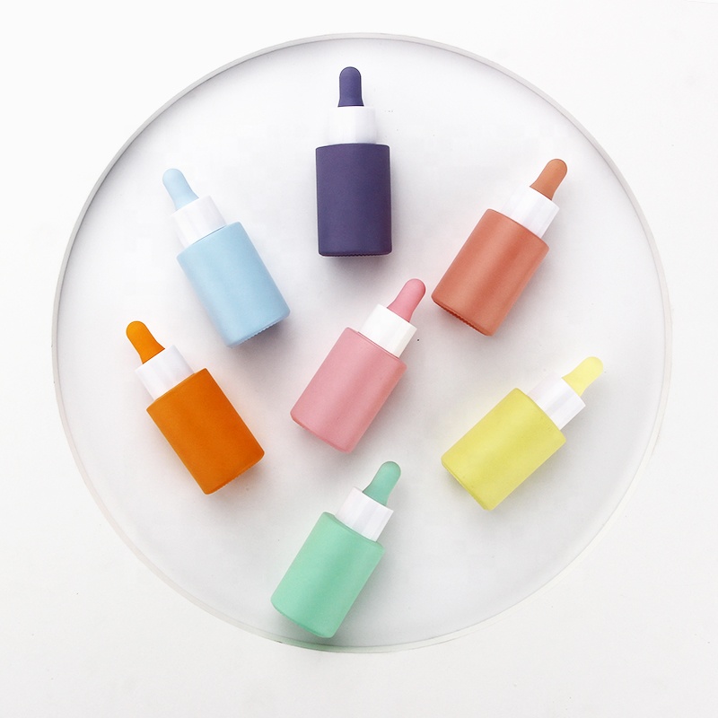 In stock 1oz 30ml pink yellow blue green purple colored glass dropper bottles for wholesale