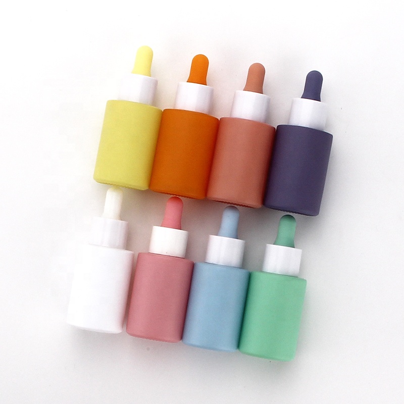 In stock 1oz 30ml pink yellow blue green purple colored glass dropper bottles for wholesale