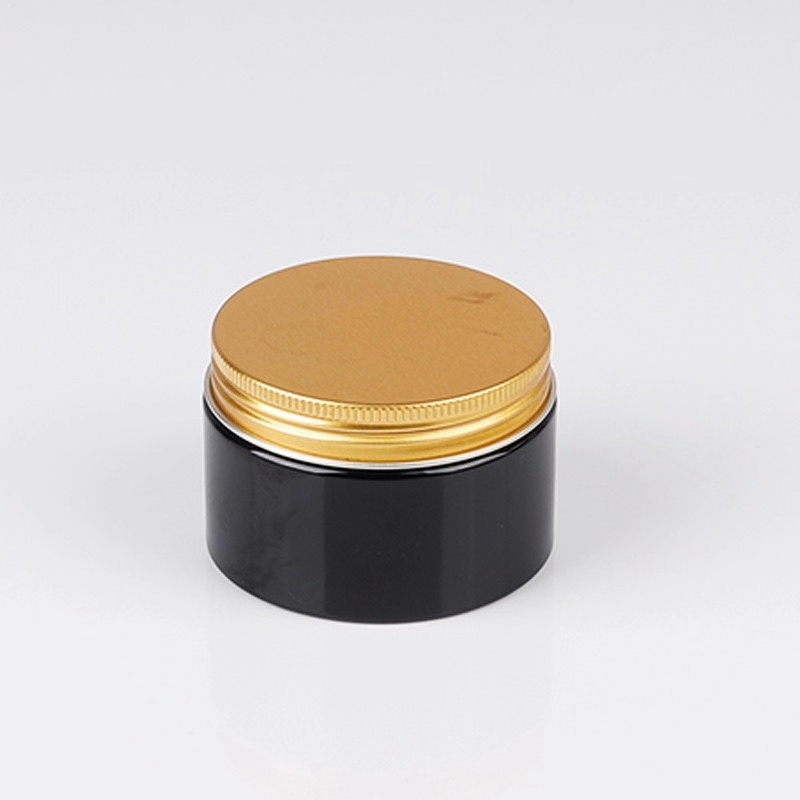 In stock 30ml 50 80 100 120 150 200 250ml 1oz 4ozpet plastic jars with gold lid cosmetics 8oz black plastic jars for cream