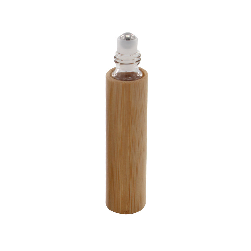 In stock 3ml/5ml /10ml whole cosmetic packaging bamboo glass roller bottles for essential oil