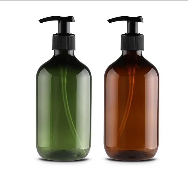 In stock 500ml empty hand sanitizer glass amber bottle hand wash liquid soap dispenser bottle with pump