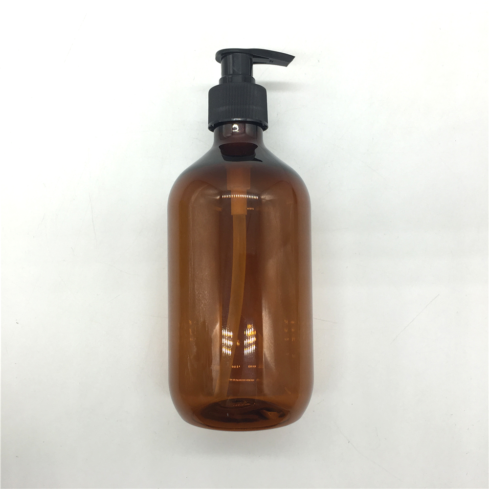 In stock 500ml empty hand sanitizer glass amber bottle hand wash liquid soap dispenser bottle with pump