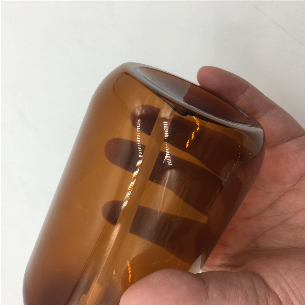 In stock 500ml empty hand sanitizer glass amber bottle hand wash liquid soap dispenser bottle with pump
