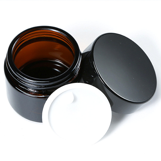 In stock 5G 10G 15G 15G 20G 30G 50G 100G 120G amber glass jars with sliver gold black screw cap for cream jars