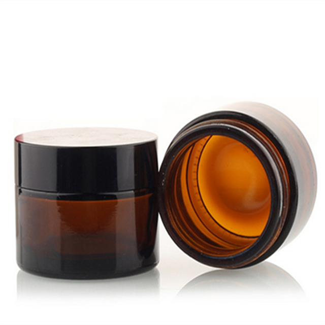 In stock 5G 10G 15G 15G 20G 30G 50G 100G 120G amber glass jars with sliver gold black screw cap for cream jars