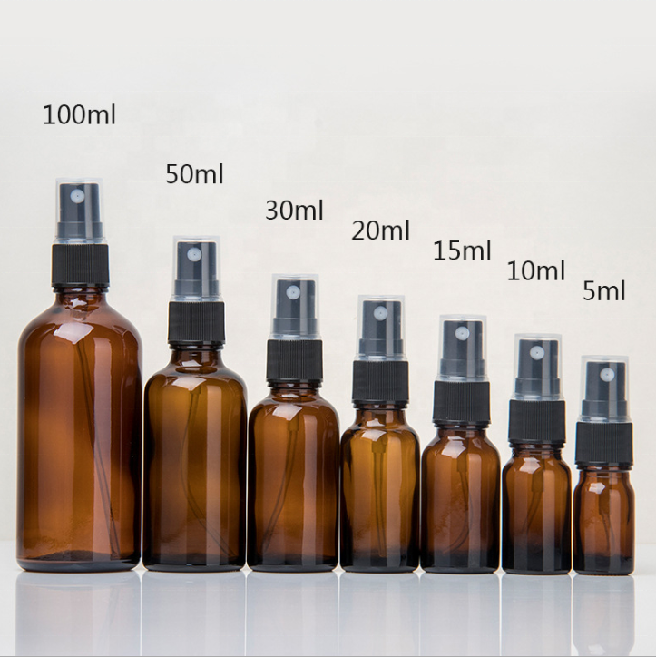 In stock !5ml 10ml 15ml 20ml 30ml 50ml 100ml Amber Empty Glass Spray Bottle Custom Body Spray Bottle