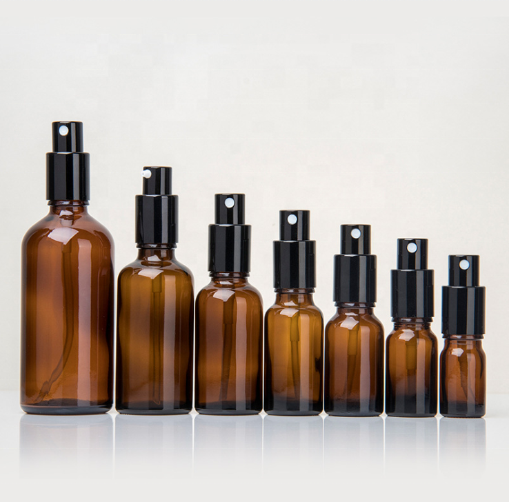 In stock !5ml 10ml 15ml 20ml 30ml 50ml 100ml Amber Empty Glass Spray Bottle Custom Body Spray Bottle