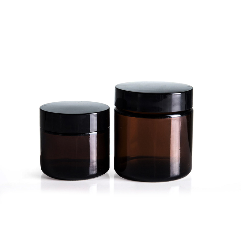 In stock 60ml cylinder amber glass candle jar with Screw cap wholesale