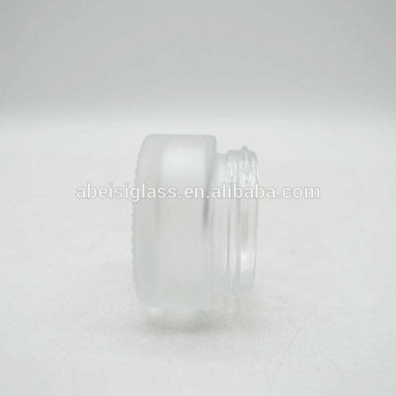In stock ! Amber Clear Frosted 20ml Round Glass Jars, with Inner Liners and black Lids