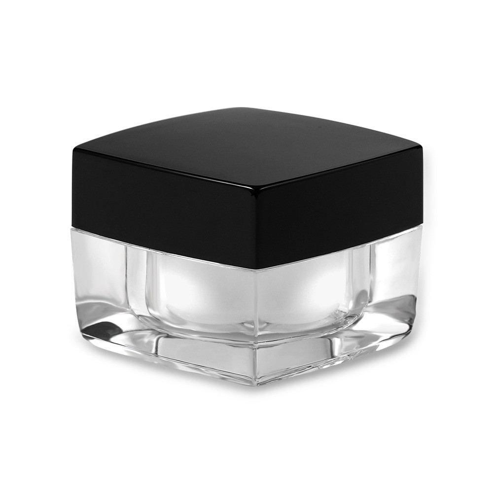 In stock Black 5/10/15/30/50g cream jar square face mask plastic jar cosmetic box mini sample box