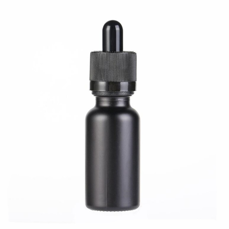In stock Frosted black Essential oil bottle 5ml-100ml matte black cosmetic container glass jars bottles
