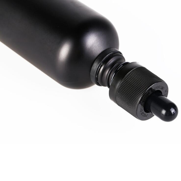 In stock Frosted black Essential oil bottle 5ml-100ml matte black cosmetic container glass jars bottles