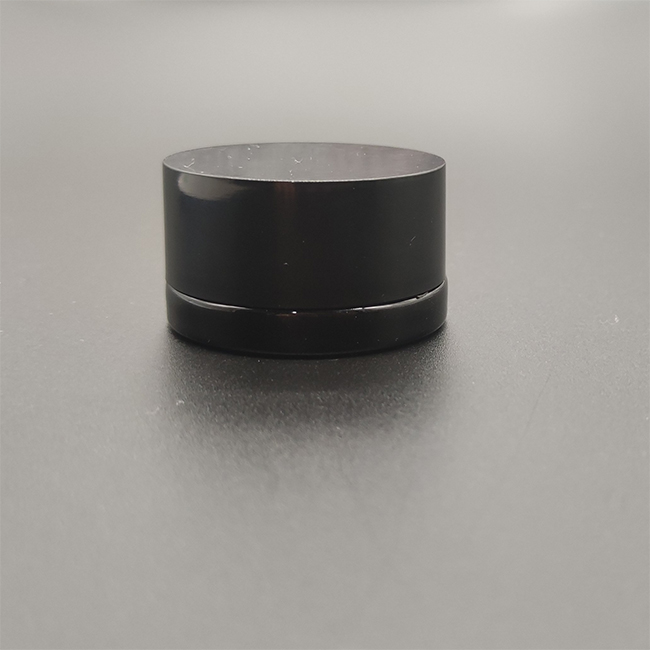 In stock OEM 5ml glass CBD concentrate jar 9ml black/white/clear UV cosmetic cream container with plastic black/white Smooth lid